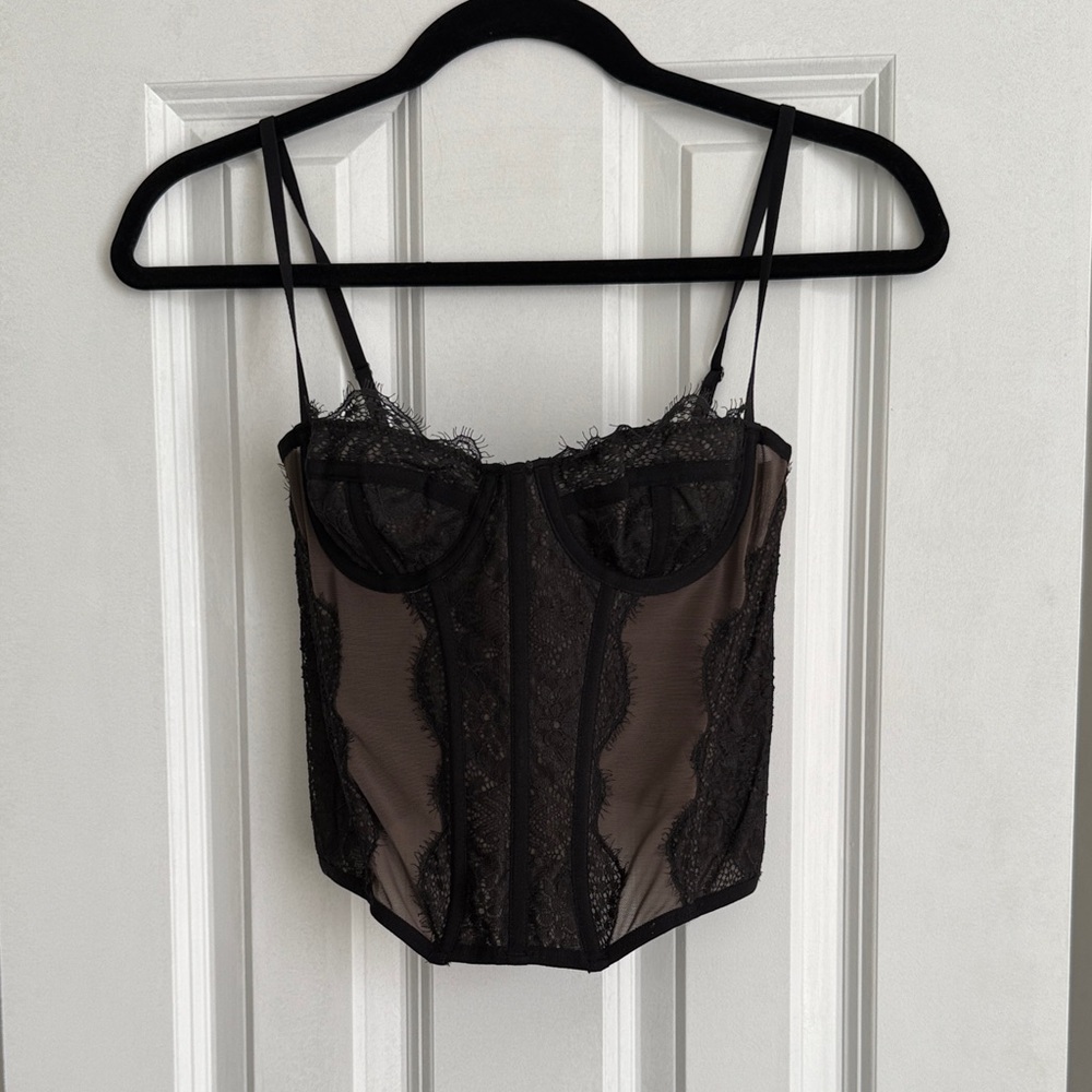 Urban Outfitters Black Lace Corset Top